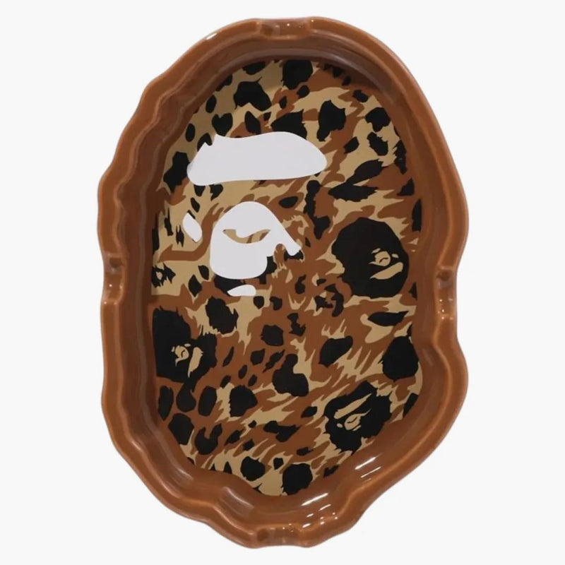 Bape Wild Leopard Pattern Ape Head Ashtray Beige