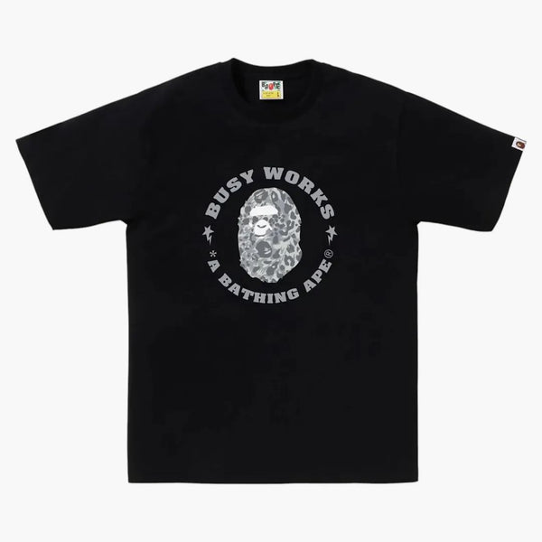 Bape Wild Leopard Pattern Busy Works Sta Tee Black