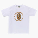 Bape Wild Leopard Pattern Busy Works Sta Tee White