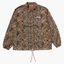 Bape Wild Leopard Pattern Coach Jacket Beige