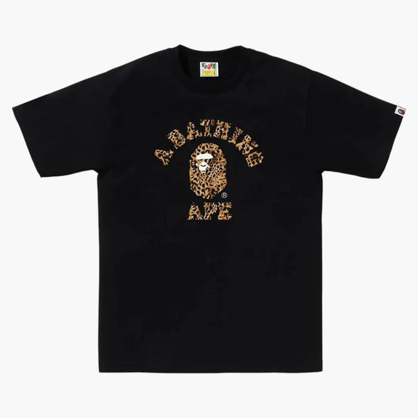 Bape Wild Leopard Pattern College Tee Black/beige