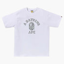 Bape Wild Leopard Pattern College Tee White/grey