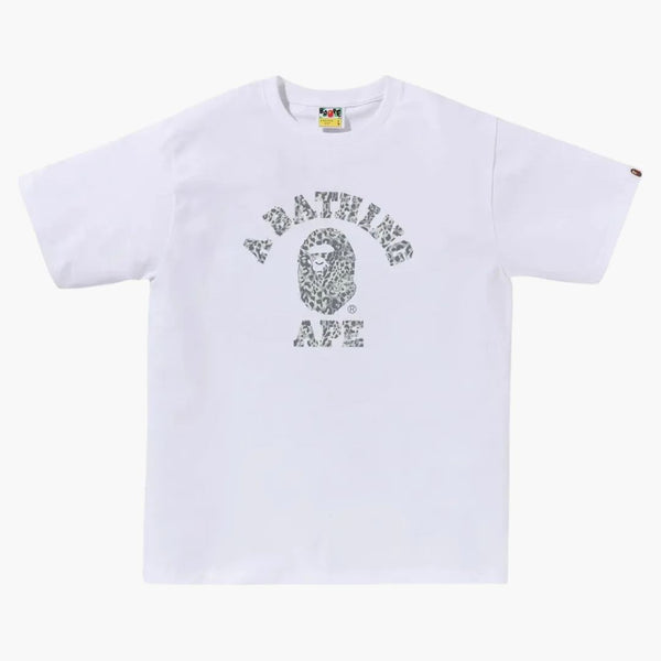 Bape Wild Leopard Pattern College Tee White/grey