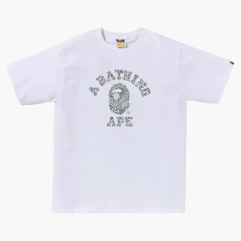 Bape Wild Leopard Pattern College Tee White/grey