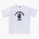 Bape Wild Leopard Pattern College Tee White/navy