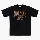 Bape Wild Leopard Pattern Nyc Logo Tee Black/beige
