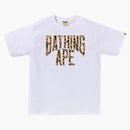 Bape Wild Leopard Pattern Nyc Logo Tee White/beige