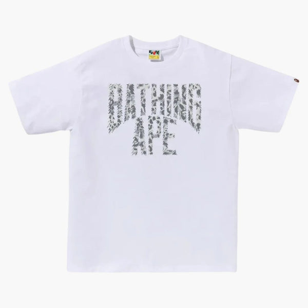 Bape Wild Leopard Pattern Nyc Logo Tee White/grey