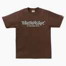 Bape Wild Leopard Pattern Primitive Logo Tee Brown