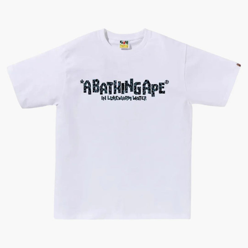 Bape Wild Leopard Pattern Primitive Logo Tee White