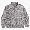 Bape Wild Leopard Pattern Relaxed Fit Half Zip Sweatshirt Gray