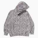Bape Wild Leopard Pattern Shark Relaxed Fit Full Zip Hoodie Gray