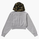 Bape Women's 1st Camo Cropped Pullover Hoodie Gray