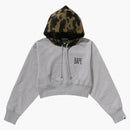 Bape Women's 1st Camo Cropped Pullover Hoodie Gray