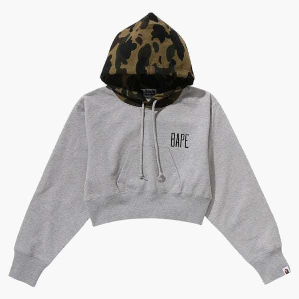 BAPE Dámské 1. kammo oříznuté svetr mikina šedá