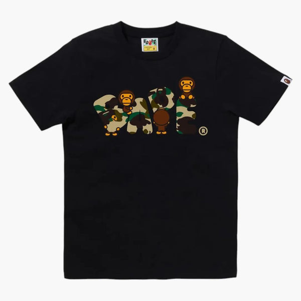 Bape Women's 1st Camo Milo Bape Logo Tee Black/yellow