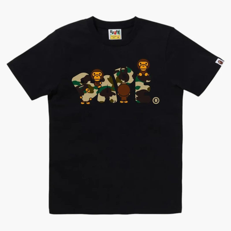 Bape Women's 1st Camo Milo Bape Logo Tee Black/yellow