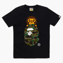 Bape Women's 1st Camo Milo On Ape Head Tee Black/green