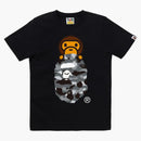 Bape Women's 1st Camo Milo On Ape Head Tee Black/grey