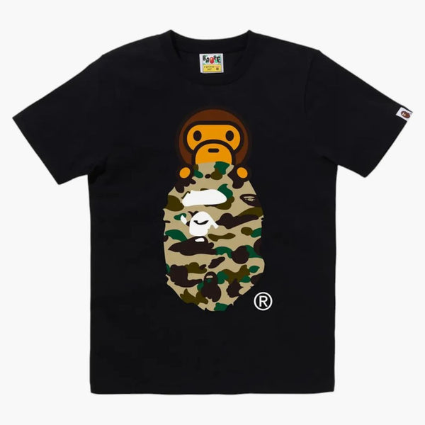 Bape Women's 1st Camo Milo On Ape Head Tee Black/yellow
