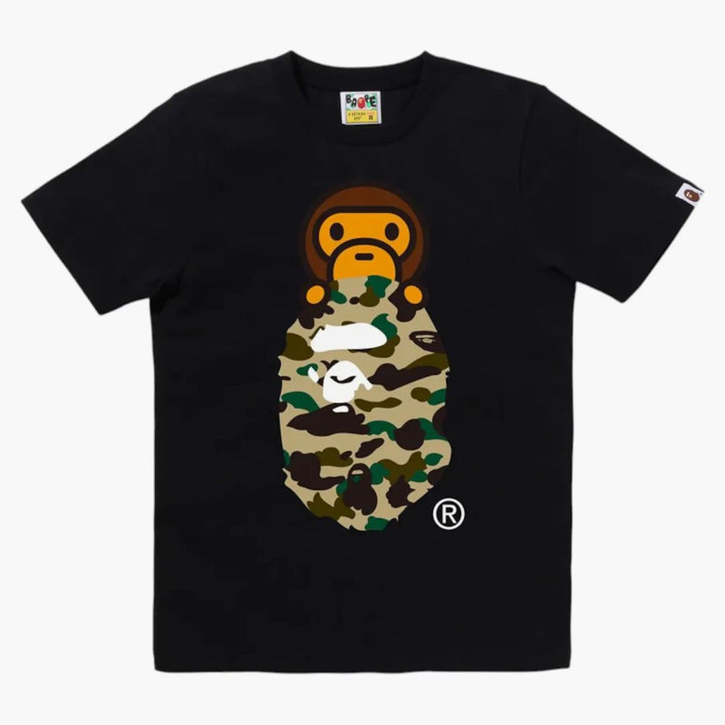 Bape Women's 1st Camo Milo On Ape Head Tee Black/yellow