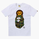 Bape Women's 1st Camo Milo On Ape Head Tee White/green