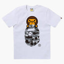Bape Women's 1st Camo Milo On Ape Head Tee White/grey