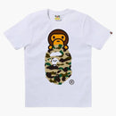 Bape Women's 1st Camo Milo On Ape Head Tee White/yellow
