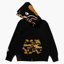 Bape Women's 1st Camo Shark Full Zip Double Hoodie Black