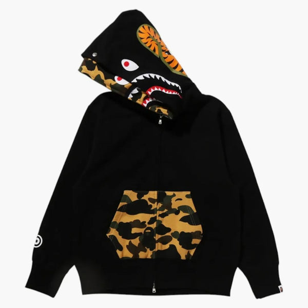 Bape Women's 1st camo squalo con cappuccio doppio zip