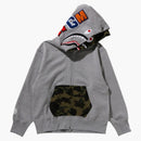 BAPE Women's 1st Camo Shark Full Zip Double Hoodie Grey