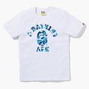 Bape Women's ABC Camo College Tee White Blue