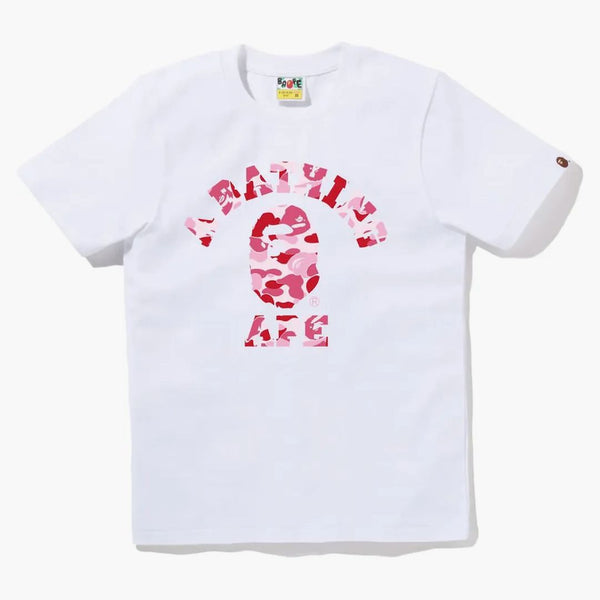 Bape Women's ABC Camo College Tee White Pink