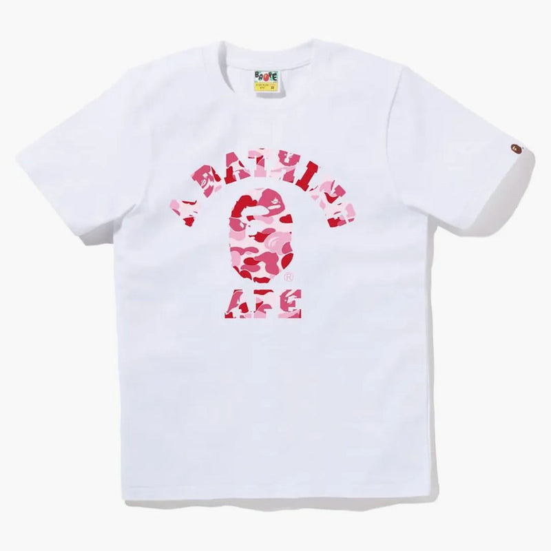 Bape Women's ABC Camo College Tee White Pink