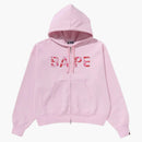 BAPE DENSE DENS ABC CAMO Crystal Logo Wide Zip Hoodie Pink