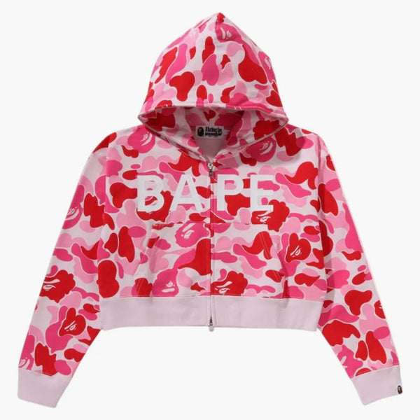BAPE DENSKÁ ABC CAMO FULL ZIP Hoodie Pink