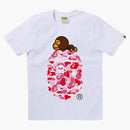 Bape Women's ABC Camo Milo on Big Ape Tee White/Pink