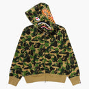 Bape Women's ABC Camo Shark Full Zip Hoodie Green
