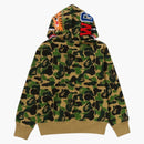 Bape Women's ABC Camo Shark Full Zip Hoodie Green