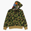 Bape Women's ABC Camo Shark Full Zip Hoodie Green