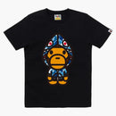 BAPE Women's ABC Camo Shark Hoodie Milo Tea Black/Blue