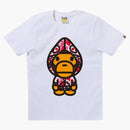 Bape Women's Abc Camo Shark Hoodie Milo Tee White/pink