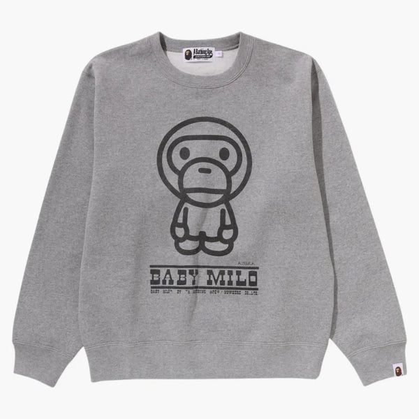 BAPE Dámské dítě Milo Crewneck mikina šedá