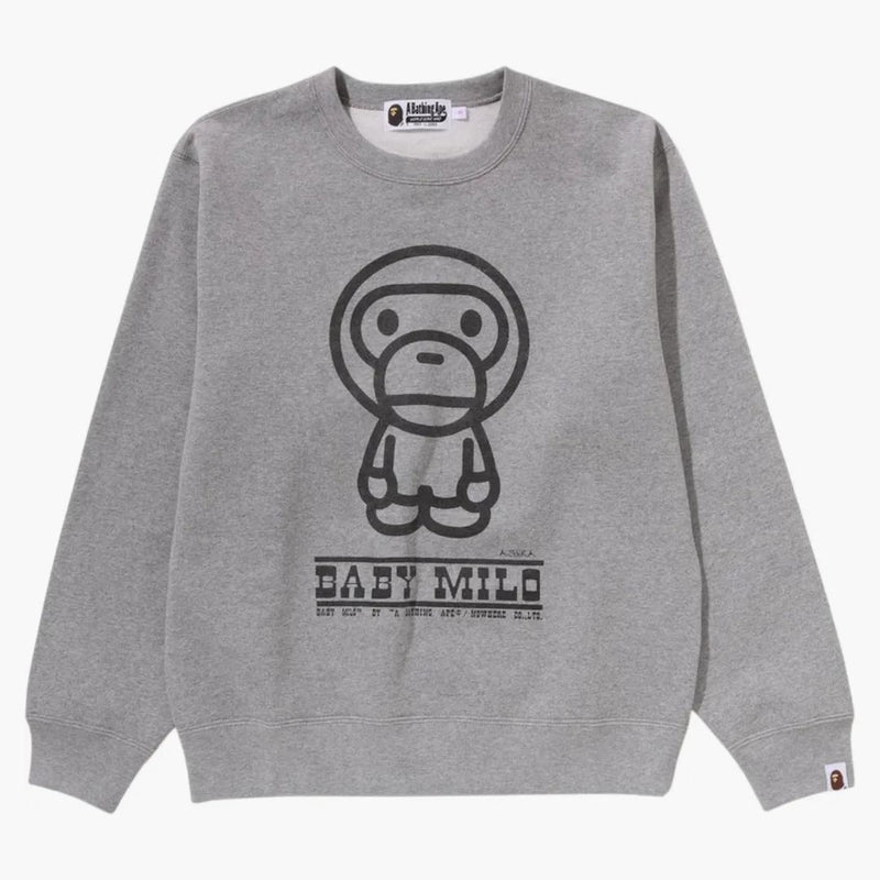 BAPE Dámské dítě Milo Crewneck mikina šedá