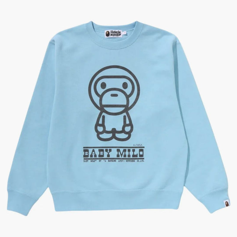 BAPE Dámské dítě Milo Crewneck mikina Saxe