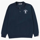 Bape Women's College L/S Polo Shirt Navy