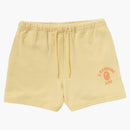 Bape Women's College Sweat Shorts Yellow