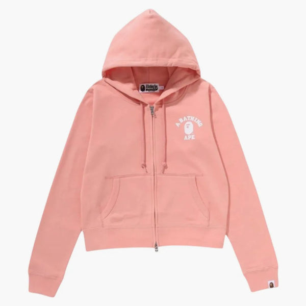 Bape Women's College Zip Hoodie Pink