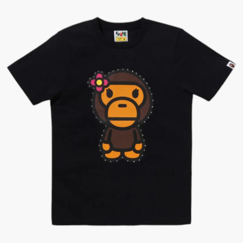 Bape Women Crystal Stone Big Baby Lisa Tea Black