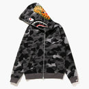 Bape Women's Grid Camo Shark Full Zip Hoodie Black